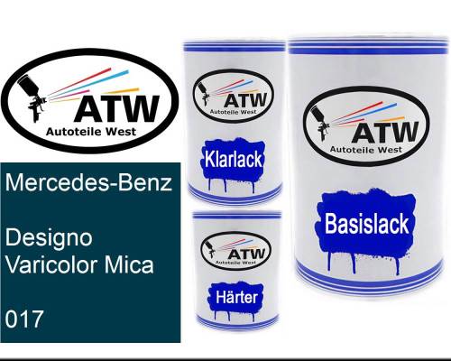 Mercedes-Benz, Designo Varicolor Mica, 017: 500ml Lackdose + 500ml Klarlack + 250ml Härter - Set, von ATW Autoteile West.